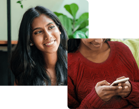 User using app